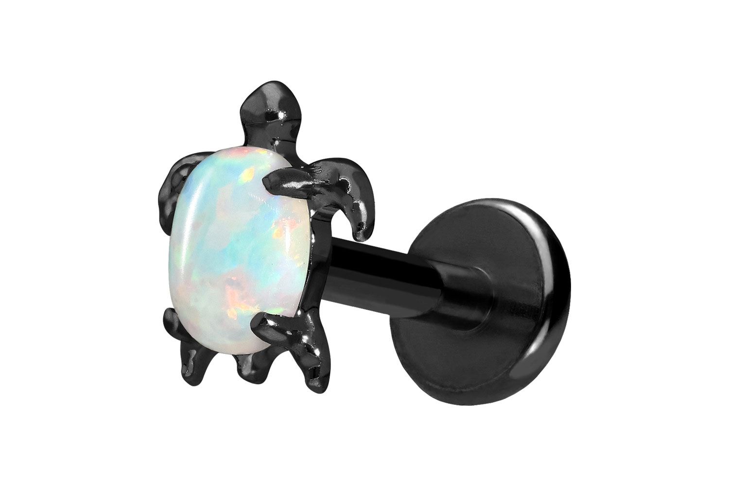 Titan Labret Piercing mit Push Fit SCHILDKRÖTE